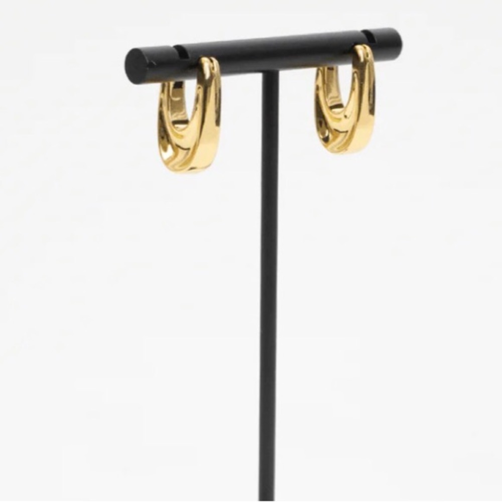 Jenny Bird 14k gold dipped groove hoops